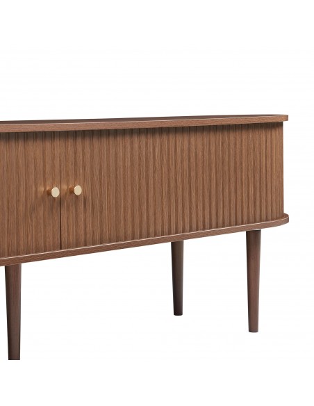 tvbord træ moderne design skydelåger opbevaring stuemøbler