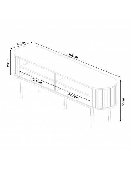 tvbord træ moderne design skydelåger opbevaring stuemøbler