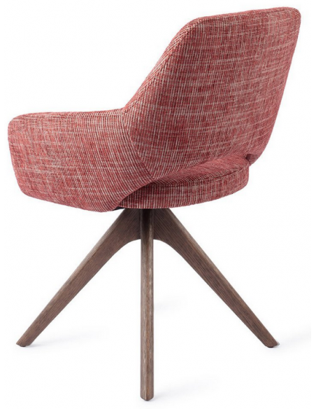 spisebordsstol med armlæn og drejefod stof drejefunktion egetræ moderne design