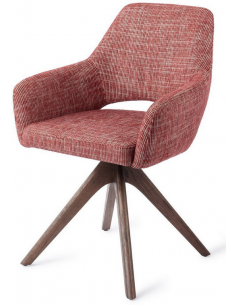 spisebordsstol med armlæn og drejefod stof drejefunktion egetræ moderne design 2