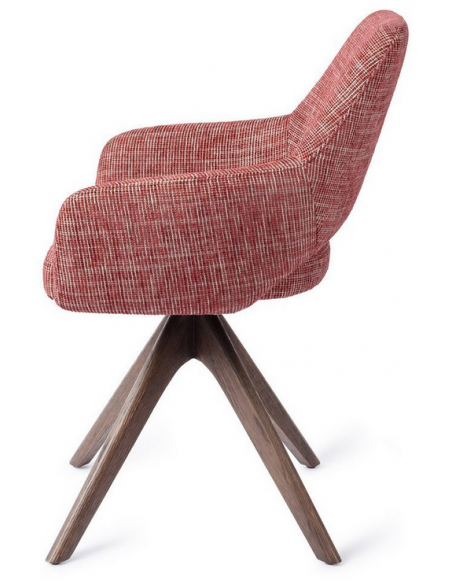 spisebordsstol med armlæn og drejefod stof drejefunktion egetræ moderne design