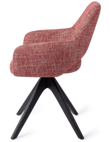 spisebordsstol med armlæn og drejefod stof drejefunktion egetræ moderne design
