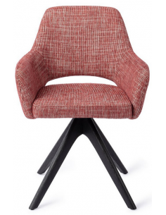 spisebordsstol med armlæn og drejefod stof drejefunktion egetræ moderne design