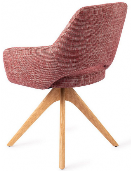 spisebordsstol med armlæn og drejefod stof drejefunktion egetræ moderne design eg