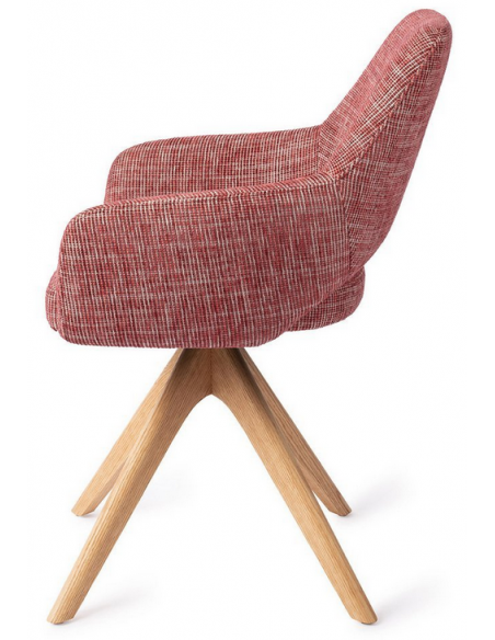 spisebordsstol med armlæn og drejefod stof drejefunktion egetræ moderne design eg