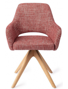 spisebordsstol med armlæn og drejefod stof drejefunktion egetræ moderne design eg