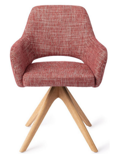 spisebordsstol med armlæn og drejefod stof drejefunktion egetræ moderne design eg