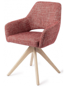 spisebordsstol med armlæn og drejefod stof drejefunktion egetræ moderne design eg 2