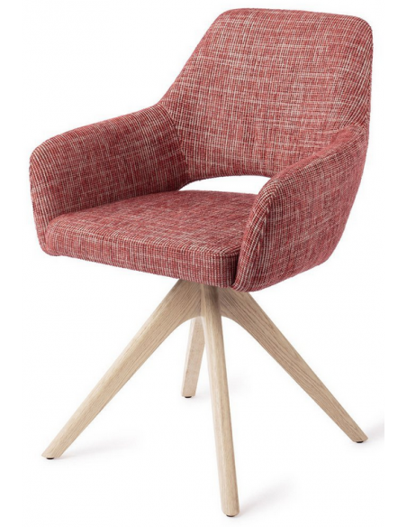 spisebordsstol med armlæn og drejefod stof drejefunktion egetræ moderne design eg