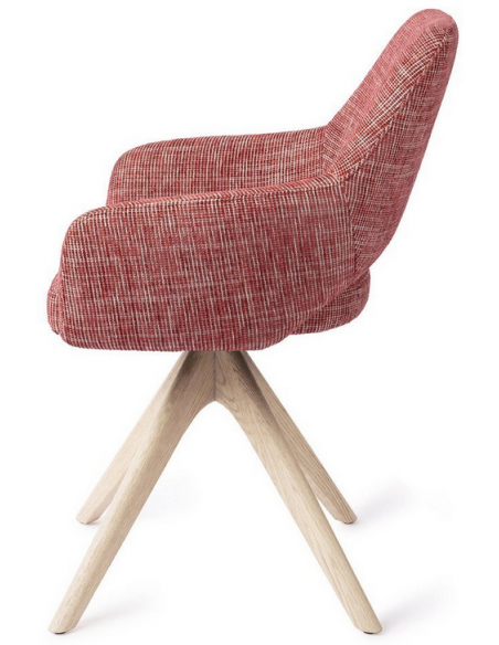 spisebordsstol med armlæn og drejefod stof drejefunktion egetræ moderne design eg