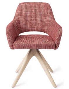 spisebordsstol med armlæn og drejefod stof drejefunktion egetræ moderne design eg