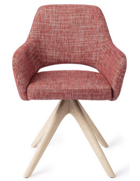 spisebordsstol med armlæn og drejefod stof drejefunktion egetræ moderne design eg