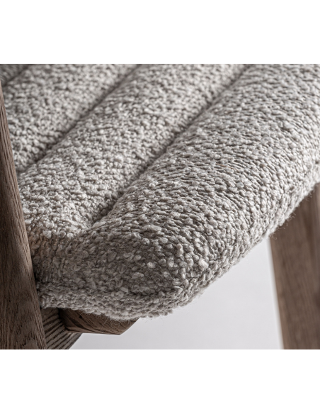 spisebordsstole med armlæn beige bouclé stof træ