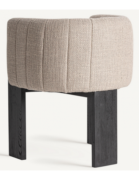 spisebordsstol med armlæn boucle moderne design egetræ sort