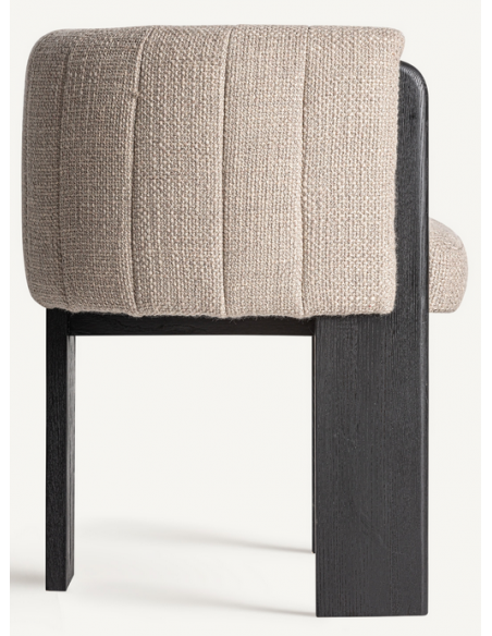 spisebordsstol med armlæn boucle moderne design egetræ sort