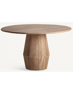 rundt spisebord træ rustikt design 130