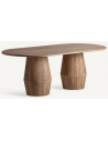 Ovalt spisebord i mangotræ 220 x 110 cm - Natur