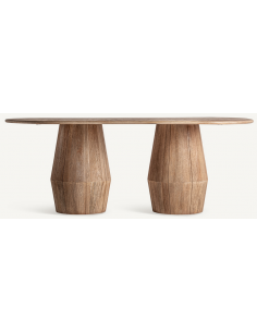 ovalt spisebord træ rustikt design 2