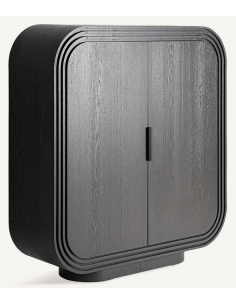 lavt vitrineskab vitrine skab sort moderne egetræ træ design 2