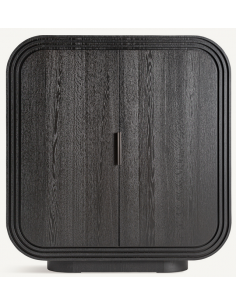 lavt vitrineskab vitrine skab sort moderne egetræ træ design