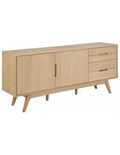 skænk træ eg egetræ olieret 180 cm skuffer skabe hylder moderne design