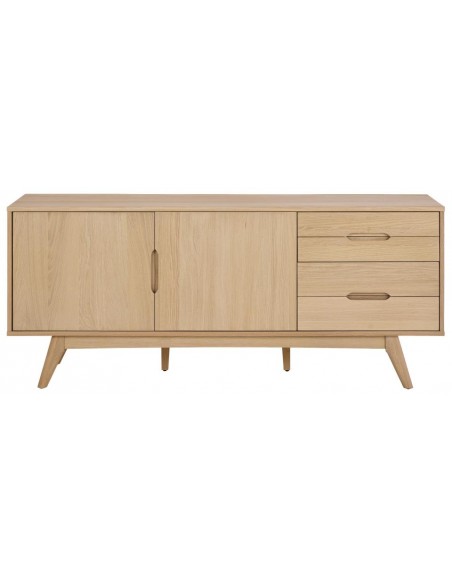 skænk træ eg egetræ olieret 180 cm skuffer skabe hylder moderne design