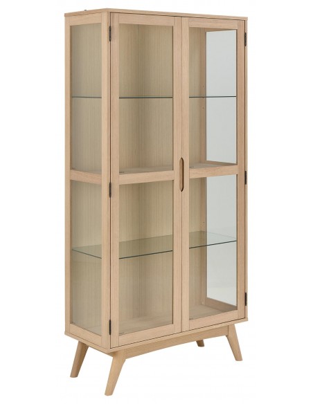 vitrineskab træ eg egetræ olieret skabe hylder moderne design vitrine
