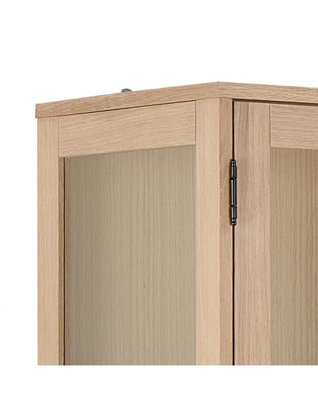vitrineskab træ eg egetræ olieret skabe hylder moderne design vitrine