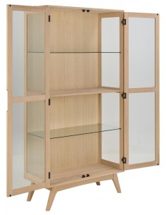 vitrineskab træ eg egetræ olieret skabe hylder moderne design vitrine 2