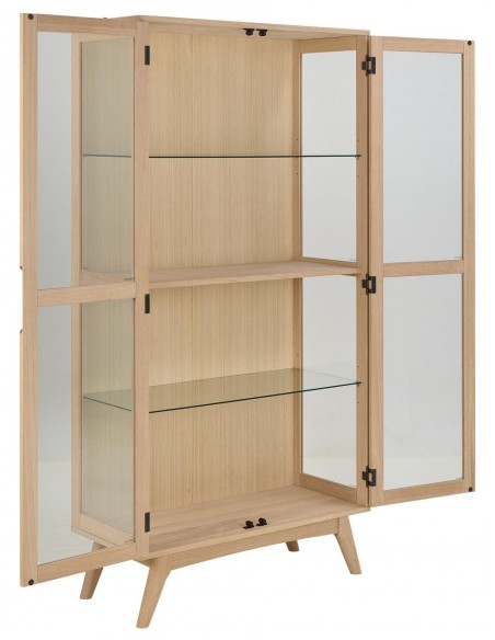vitrineskab træ eg egetræ olieret skabe hylder moderne design vitrine