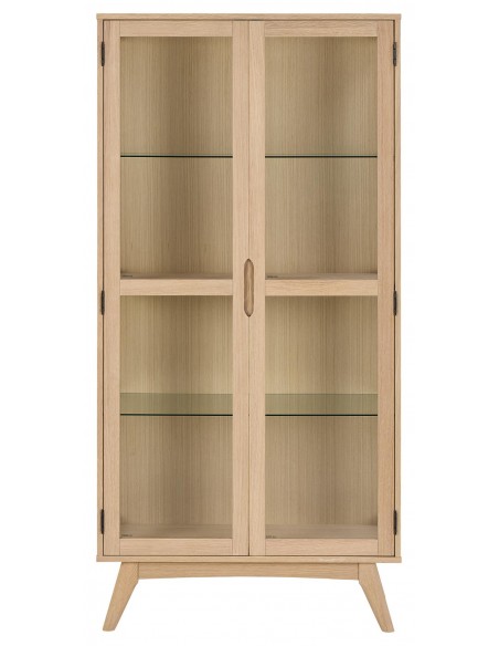 vitrineskab træ eg egetræ olieret skabe hylder moderne design vitrine
