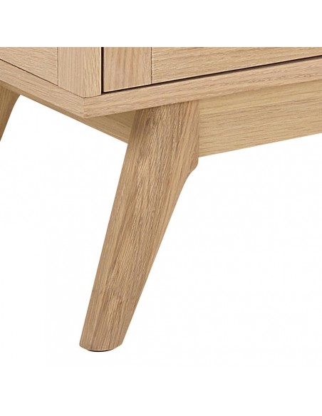 lavt vitrineskab træ eg egetræ olieret skabe hylder moderne design vitrine