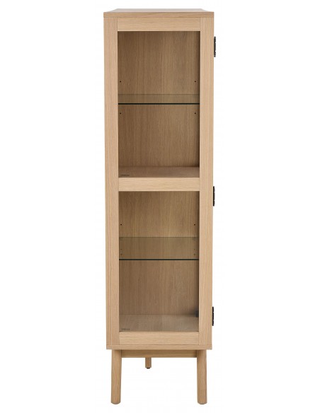 lavt vitrineskab træ eg egetræ olieret skabe hylder moderne design vitrine
