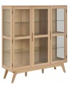 Vitrineskab i egetræsfinér og glas H148 cm - Hvidpigmenteret eg