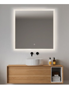 badeværelsesspejl vægspejl spejl lys belysning badeværelse vask håndvask led