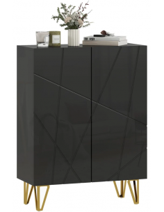 Skoskab gulv træ billigt eg egetræ garderobe entre sort