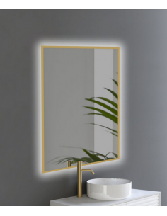 guld badeværelsesspejl vægspejl spejl lys belysning badeværelse vask håndvask led 2