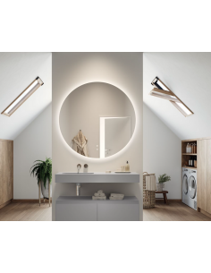 rundt badeværelsesspejl vægspejl spejl lys belysning badeværelse vask håndvask led 2