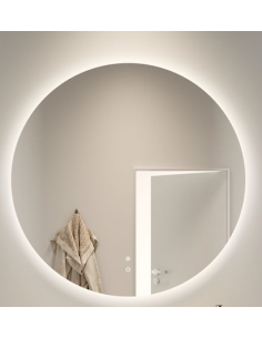 rundt badeværelsesspejl vægspejl spejl lys belysning badeværelse vask håndvask led