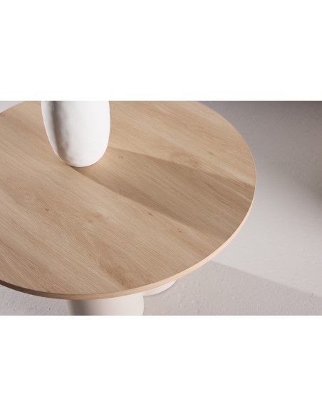 rundt sofabord beige 80 moderne design