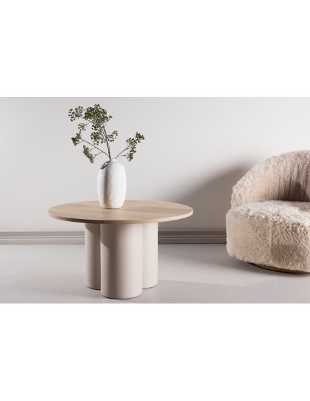 rundt sofabord beige 80 moderne design