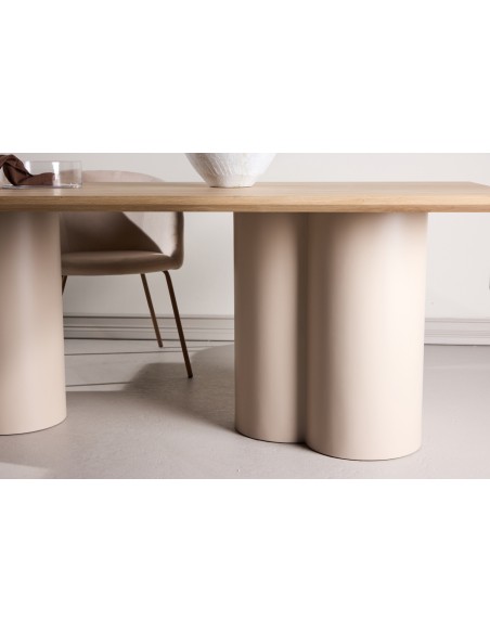 Stort spisebord i moderne design beige natur eg egetræ træ