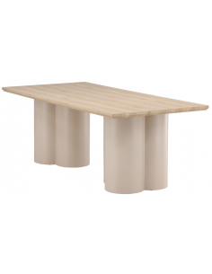 Stort spisebord i moderne design beige natur eg egetræ træ