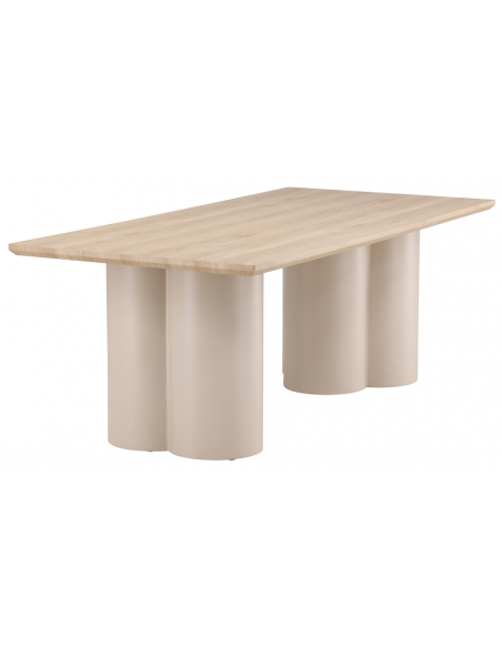 Stort spisebord i moderne design beige natur eg egetræ træ