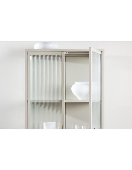 vitrineskab vitrine beige moderne design stuemøbler opbevaring køkken