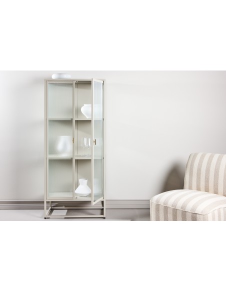 vitrineskab vitrine beige moderne design stuemøbler opbevaring køkken