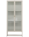 ARIS Vitrineskab i stål og glas H160 x B70 x D40 cm - Beige
