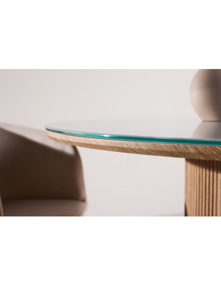 rundt spisebord 120 4 6 personer stole moderne design træ marmor
