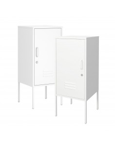 sengebord natbord soveværelse billig hvid opbevaring metal