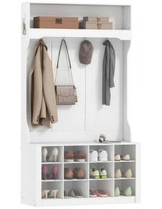 Garderobe skoskab træ billigt entre hvid